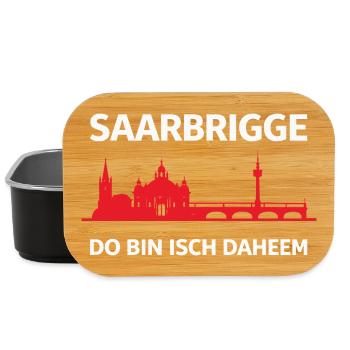 Saarbrigge Do Bin Isch Daheem Saarbrücken Skyline - Lunch Box - Schwarz - Vorne