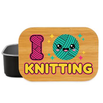 Kawaii Stricken Wolle Herz - Lunch Box - Schwarz - Vorne