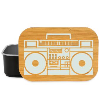 Ghetto Blaster Boombox Silhouette - Lunch Box - black - Front