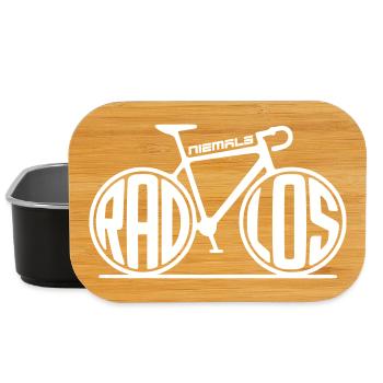 Lustige Fahrrad Sprüche - Niemals radlos - Lunch Box - Schwarz - Vorne