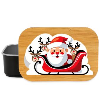Weihnachts-Santa im Schlitten mit Rentieren - Lunch Box - Schwarz - Vorne