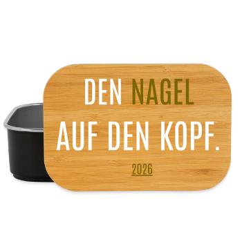 Den NAGEL auf den Kopf –Fussball Weltmeisterschaft - Lunch Box - Schwarz - Vorne