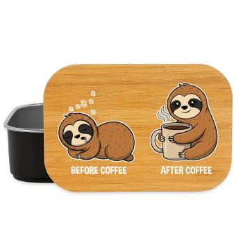 Before Coffee After Coffee – Sloths - Lunch Box - black - Front
