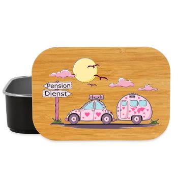 Auto mit Anhänger Pension Schild - Lunch Box - Schwarz - Vorne