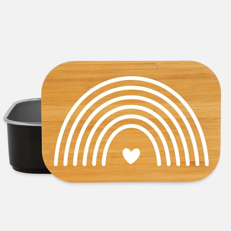 Regnbue hjerte symbol - Lunch box - sort