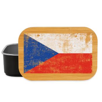 Flag Czech Republic Flag Grunge Retro Vintage - Lunch Box - black - Front