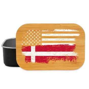 Grunge US Danish Flag Fusion - Lunch Box - black - Front