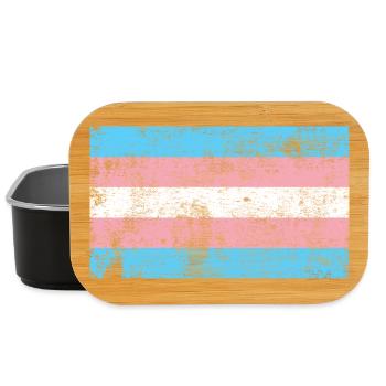 Transgender Flagge Grunge Vintage Retro - Lunch Box - Schwarz - Vorne