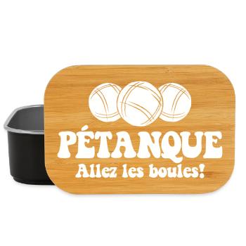3 Boulekugeln für Bouler Boulekugel Petanque Boule - Lunch Box - Schwarz - Vorne