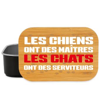 Chiens Maîtres Chats Serveurs - Boîte à goûter - noir - Devant