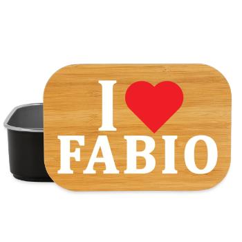 T-Shirt Ich liebe Fabio T-Shirt Geschenkidee - Lunch Box - Schwarz - Vorne