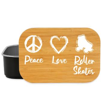 Peace Love Roller Skates - Lunch Box - black - Front