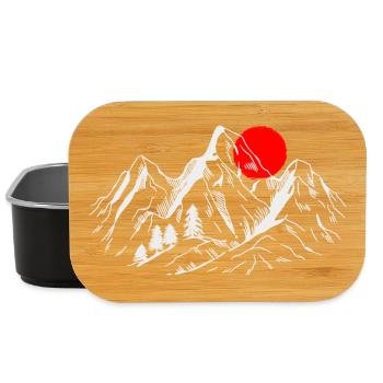 Purpurrote Sonne über den Alpengipfeln - Lunch Box - Schwarz - Vorne