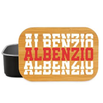 Albenzio t-shirt gift t-shirt stacked text - Lunch Box - black - Front