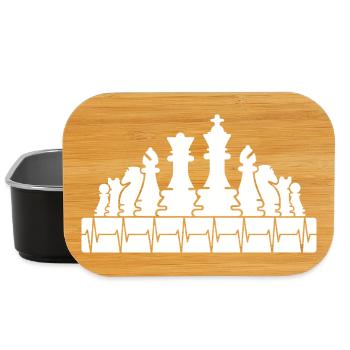 Heartbeat Chessboard Chess Pieces Symbol Logo - Lunch Box - black - Front