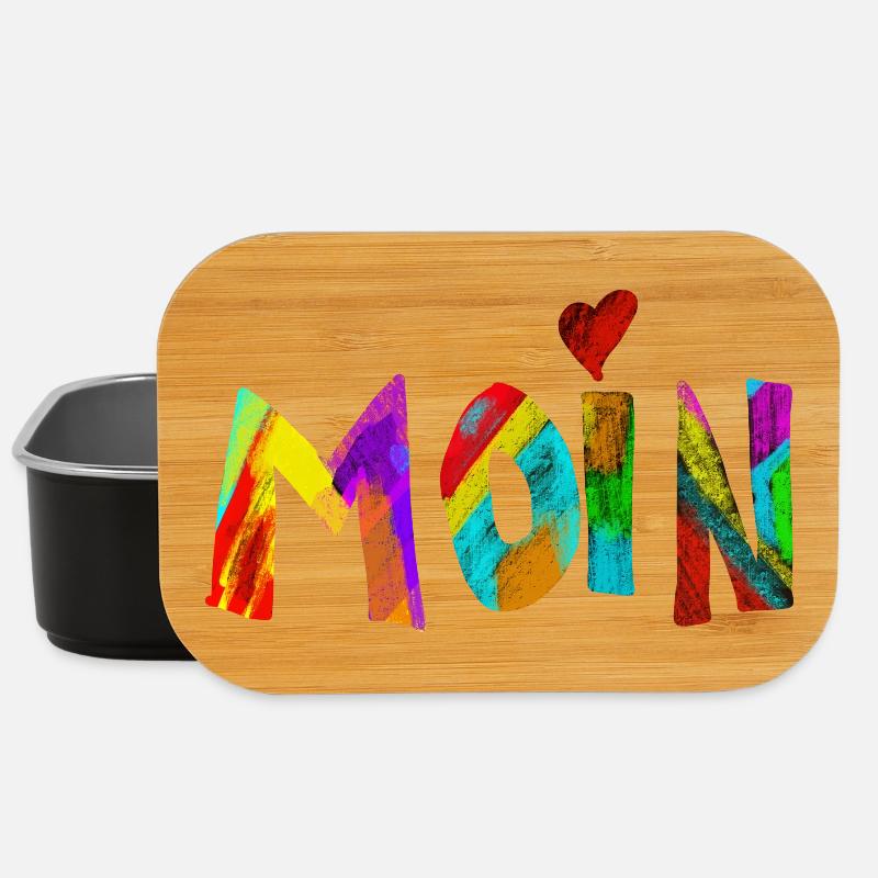 Moin Regenbogen Pinselbuchstaben - Lunch Box - Schwarz
