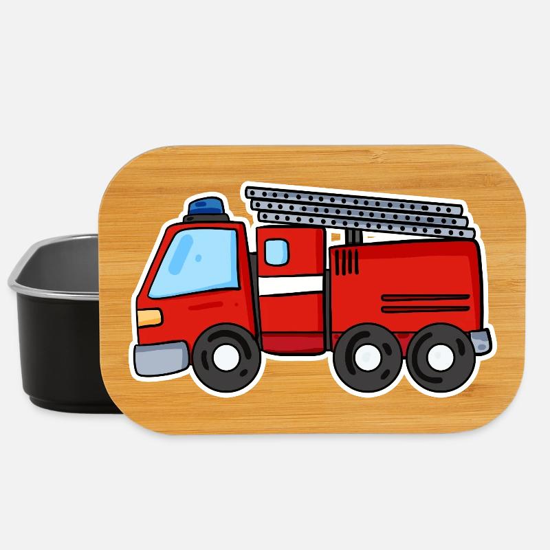 Feuerwehr Auto - Lunch Box - Schwarz