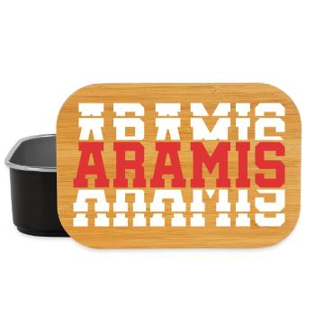 Aramis T-Shirt T-Shirt Geschenkidee gestapelter Text - Lunch Box - Schwarz - Vorne