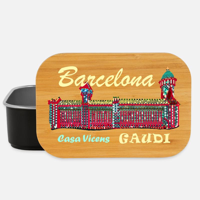 Barcelona, A. Gaudí, Casa Vicens, Spanien - Lunch Box - Schwarz