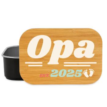 Opa Est 2025 Ich werde Großvater Retro Style - Lunch Box - Schwarz - Vorne
