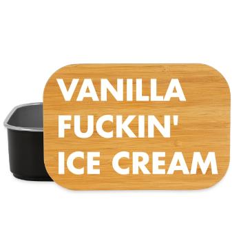 Vanille Eis - weisser Schriftzug - Lunch Box - Schwarz - Vorne