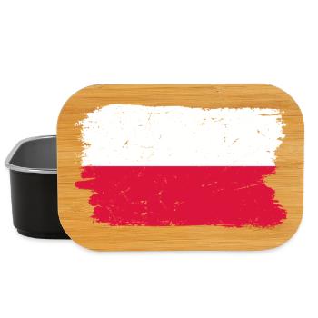Polish Flag Brush Stroke - Lunch Box - black - Front