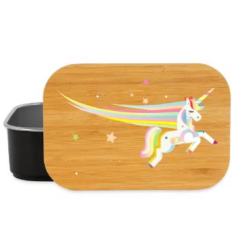 Magisches Einhorn – Farbenfrohe Illustration - Lunch Box - Schwarz - Vorne