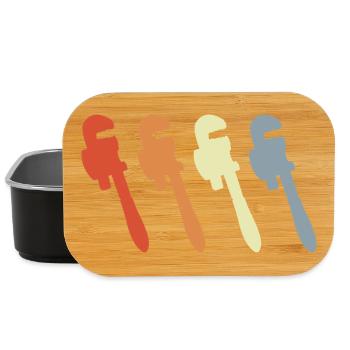 Retro Pipe Wrench - Lunch Box - black - Front