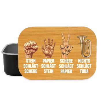 Stein Schere Papier - Nichts schlägt Tuba - Lunch Box - Schwarz - Vorne
