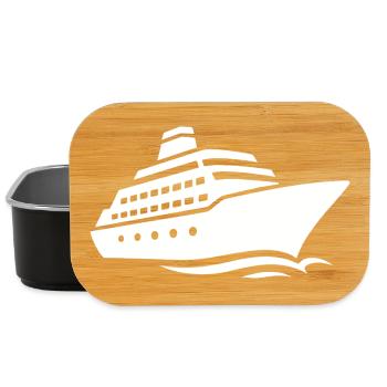 Minimalistische Kreuzfahrtschiff Silhouette Urlaub - Lunch Box - Schwarz - Vorne