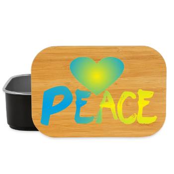 Peace Herz Frieden Friedenszeichen - Lunch Box - Schwarz - Vorne