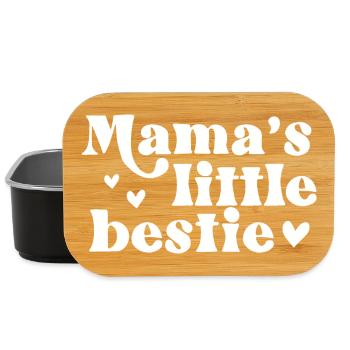 Mamas kleine beste Freundin süßes Herz-Design für Kinder - Lunch Box - Schwarz - Vorne