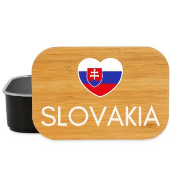 Heart with Slovakia flag, I love Slovakia - Lunch Box - black - Front