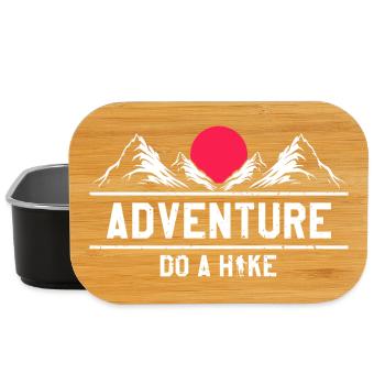 L’aventure vous attend : Partez à l’aventure, faites de la randonnée, des sentiers naturels - Boîte à goûter - noir - Devant