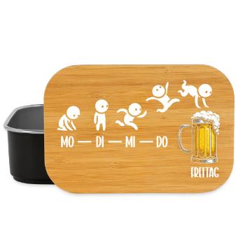 Freitag Wochenende Bierliebhaber Biertrinker - Lunch Box - Schwarz - Vorne