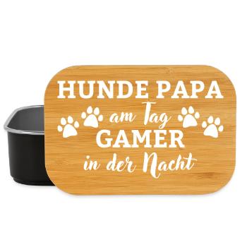 Chiens, papa le jour, joueur la nuit, la nuit - Boîte à goûter - noir - Devant