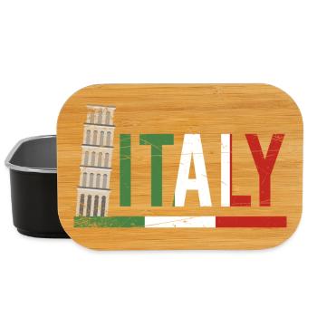 Italy Colosseum Flag Portrait - Lunch Box - black - Front