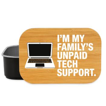Unpaid Tech Support Family - Lunch Box - black - Front