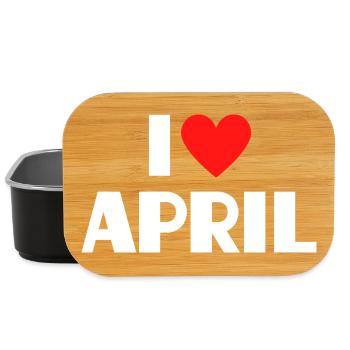 J’adore April Red Heart Déclaration rétro - Boîte à goûter - noir - Devant