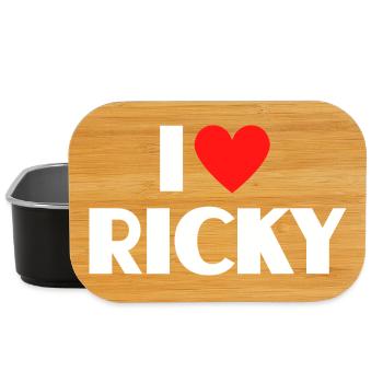 J’adore Ricky Red Heart Déclaration rétro - Boîte à goûter - noir - Devant