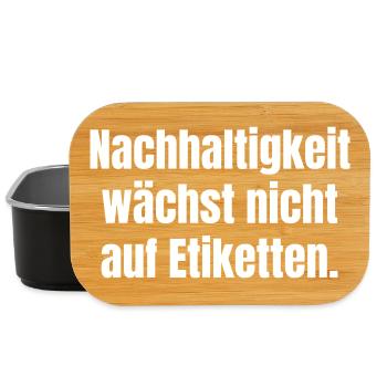 Nachhaltigkeit wächst nicht auf Etiketten - Lunch Box - Schwarz - Vorne