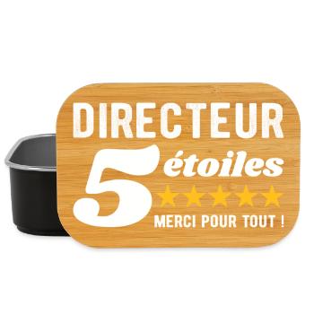 Cadeau Directeur 5 Étoiles - Merci pour tout  - Boîte à goûter - noir - Devant