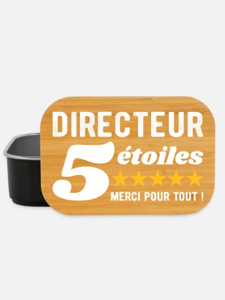 Cadeau Directeur 5 Étoiles - Merci pour tout - Boîte à goûter - noir