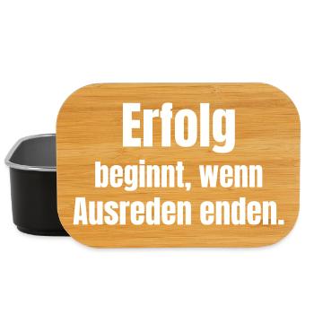 Erfolg beginnt, wenn Ausreden enden - Lunch Box - Schwarz - Vorne