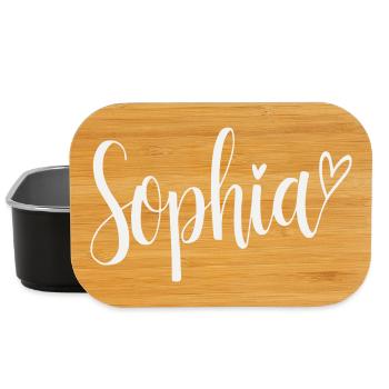 Sophia Name Font Heart - Lunch Box - black - Front