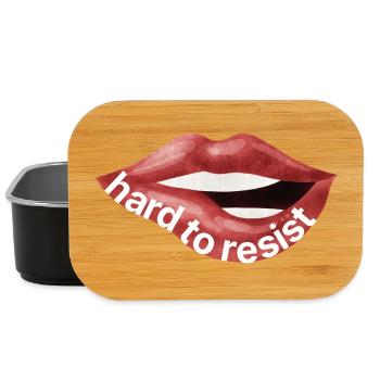 Hard to Resist – Rote Lippen Illustration - Lunch Box - Schwarz - Vorne