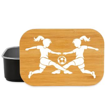 Fussball Mädels Team Logo - Lunch Box - Schwarz - Vorne