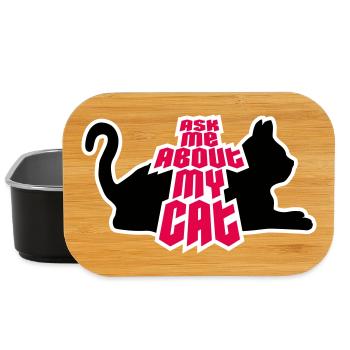Demandez-moi pour mon chat Chat Amour des animaux Animaux - Boîte à goûter - noir - Devant