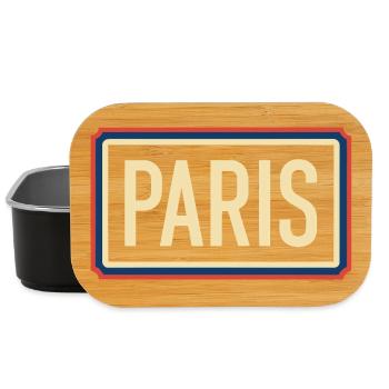 Paris Retro Badge Emblem - Boîte à goûter - noir - Devant