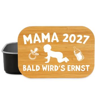Mama 2027 Bald wird's ernst Schwangerschaft - Lunch Box - Schwarz - Vorne